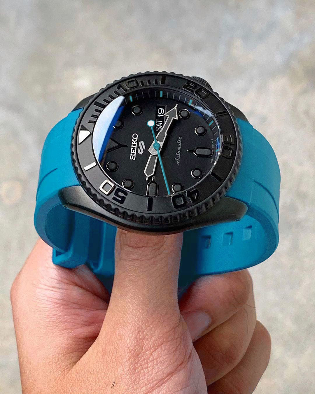 FKM Rubber Strap - SKX007/SRPD Classic - Sky Blue