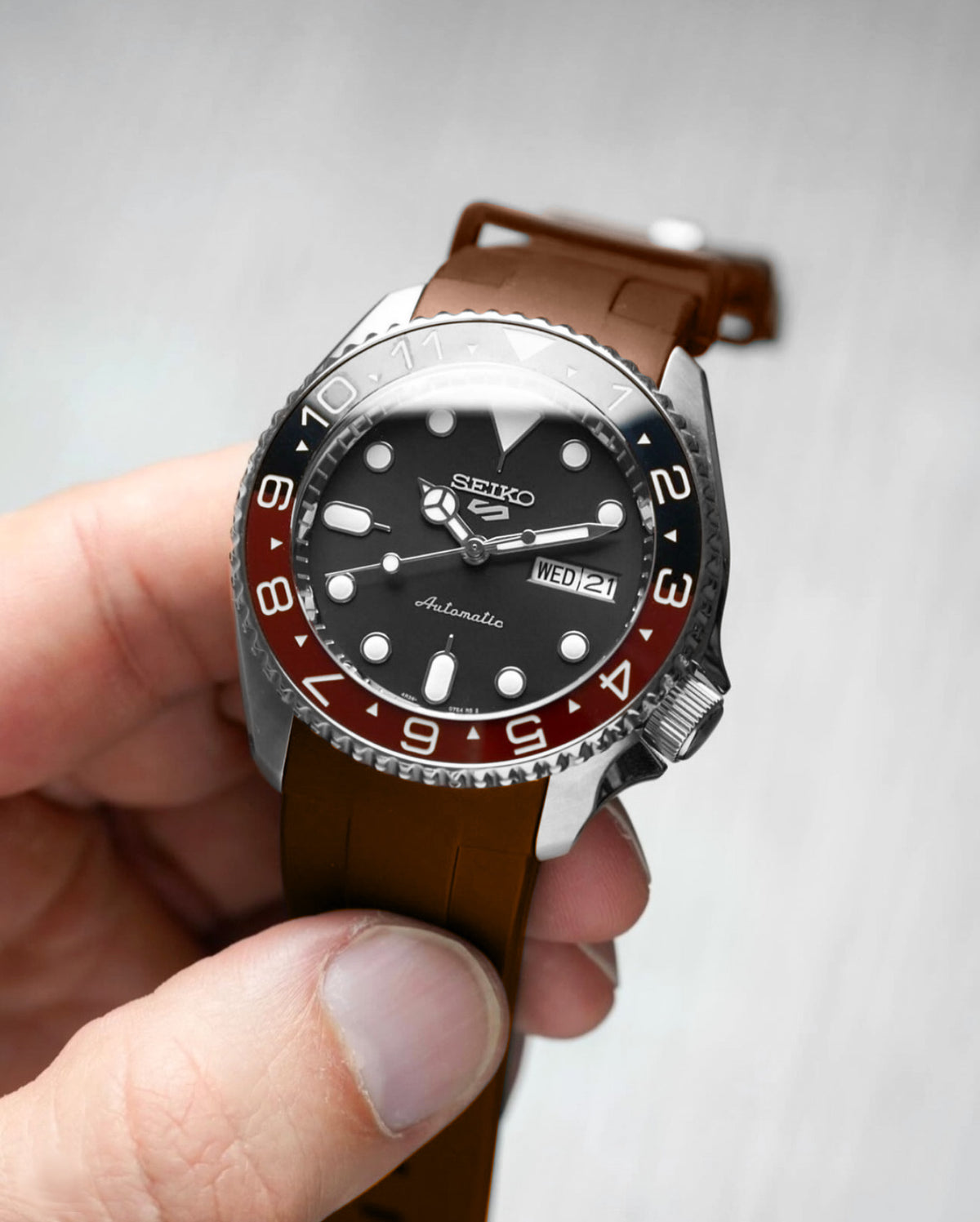 FKM Rubber Strap - SKX007/SRPD Classic - Brown