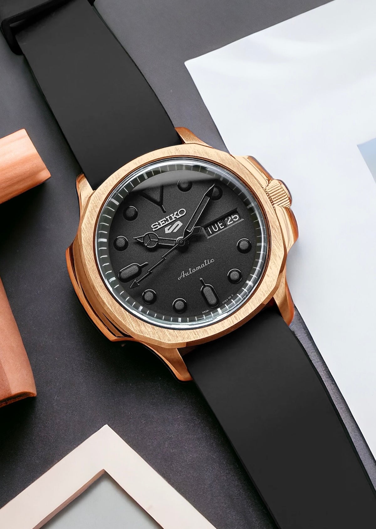 Case - SRPE NAUT. - Polished/Brushed PVD Rose Gold (With Case Back)