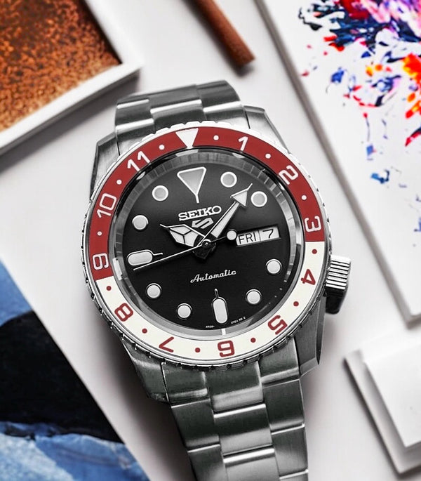 Sapphire Insert - SKX Dual Time Red X White - Luminous Green - DLW