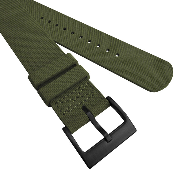 FKM Rubber Strap - Single Pass - Olive Green - DLW WATCHES