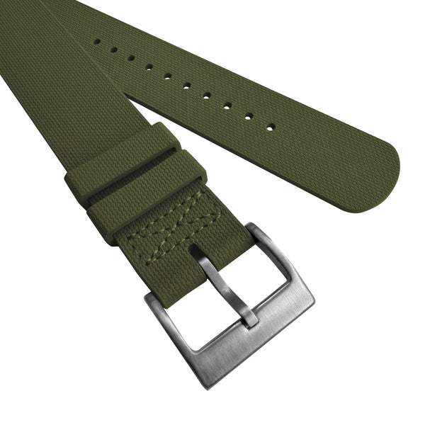 FKM Rubber Strap - Single Pass - Olive Green - DLW WATCHES