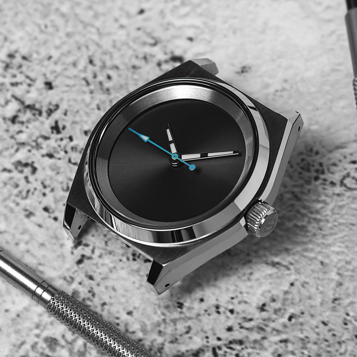 Case - SRPE S5 Vintage - Polished/Brushed Steel (With Case Back)