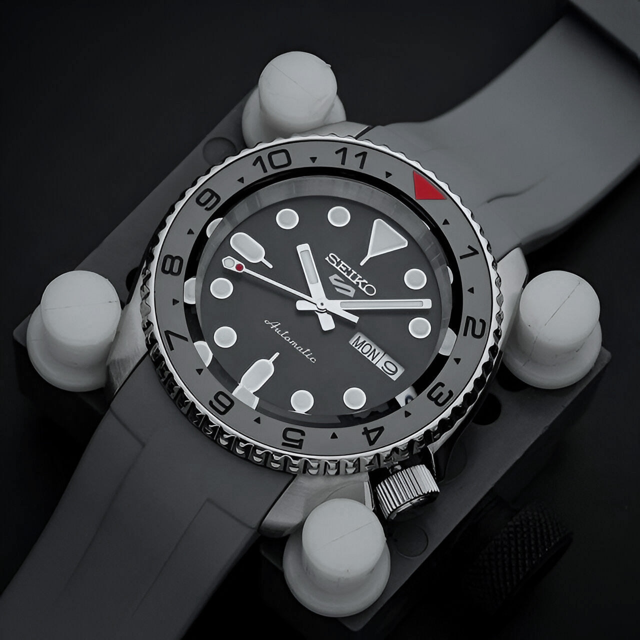 Ceramic Insert - SKX Dual Time Red T Stealth