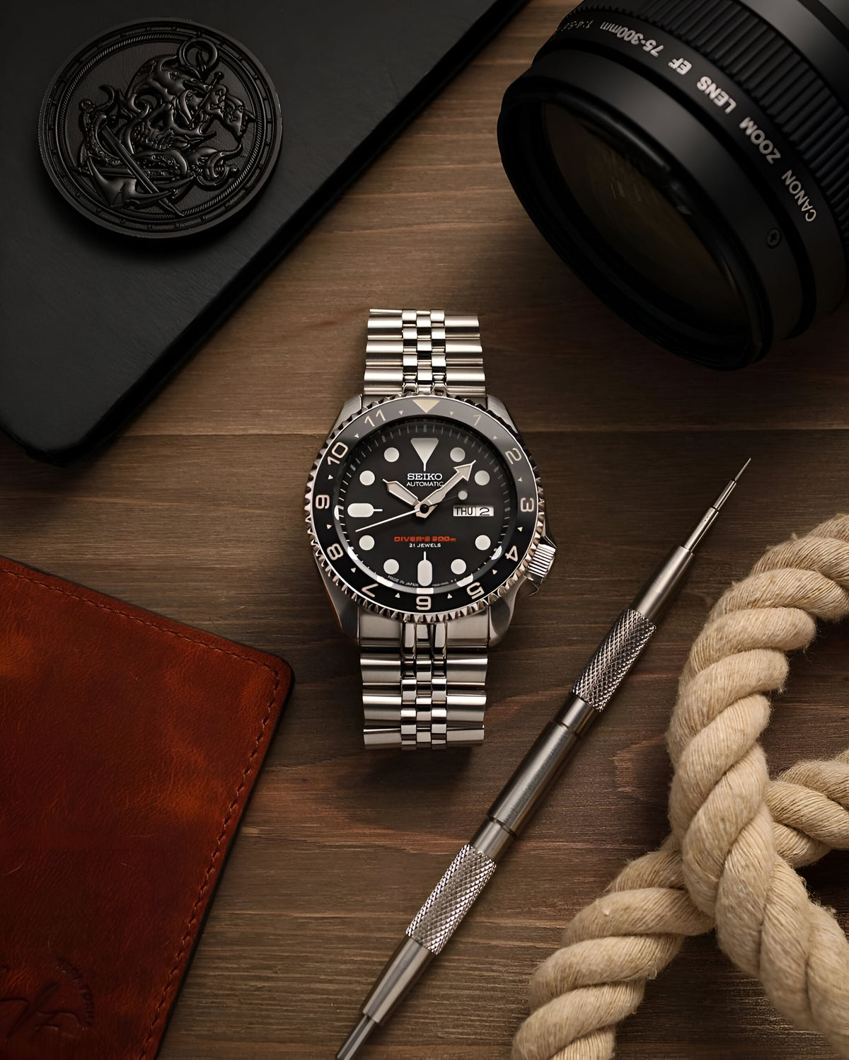 Ceramic Insert - SKX Dual Time Black - Luminous Green