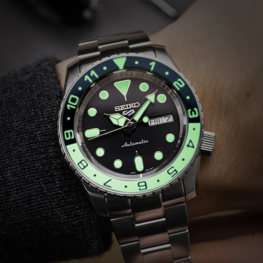 Sapphire Insert - SKX Dual Time Aegean Blue X White - Luminous Green