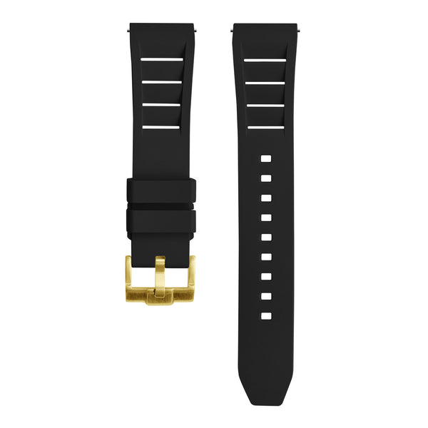 FKM Rubber Strap - Vented - Black - DLW WATCHES