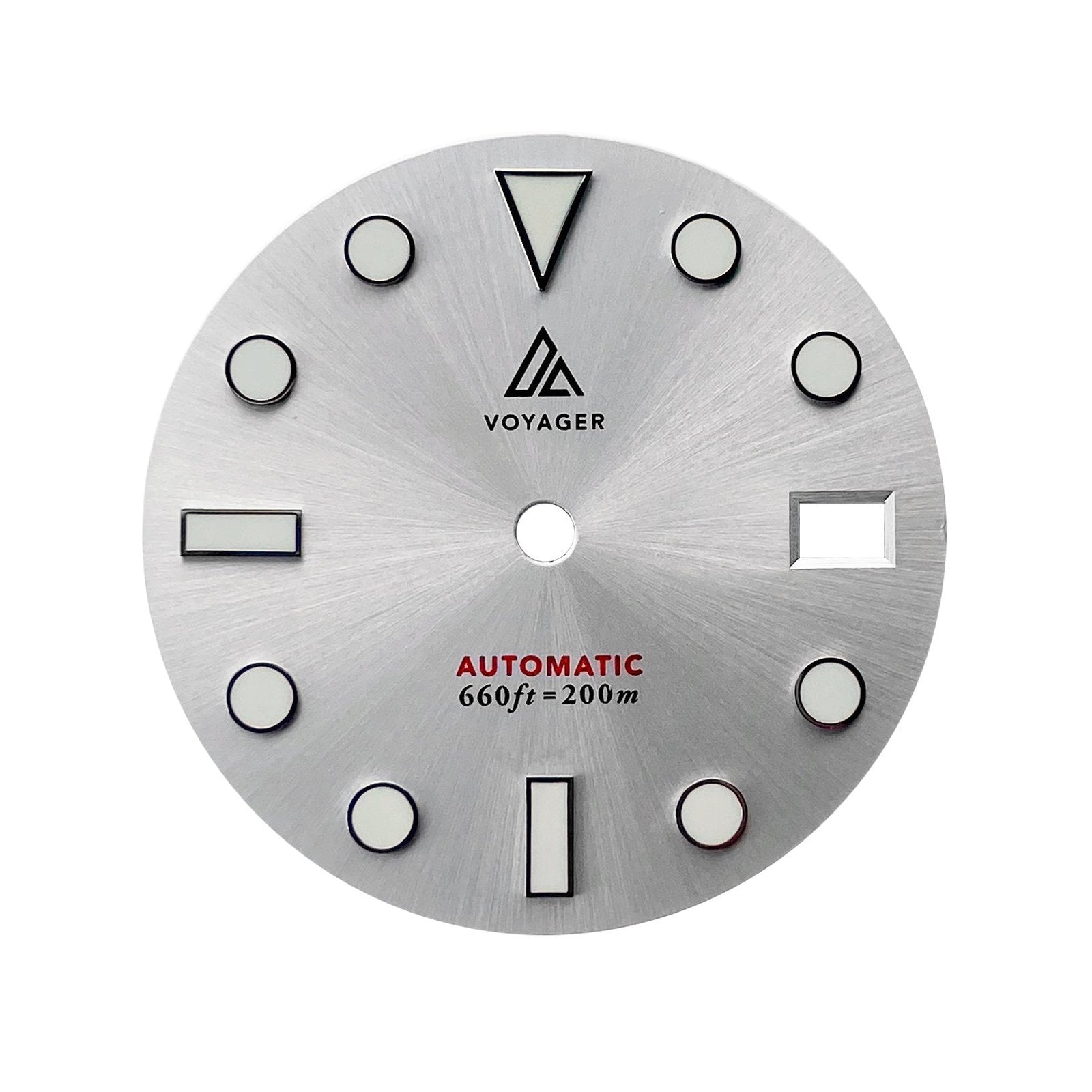 Dial - Voyager 2 - Sunburst Silver - Day Date / Date / No Date