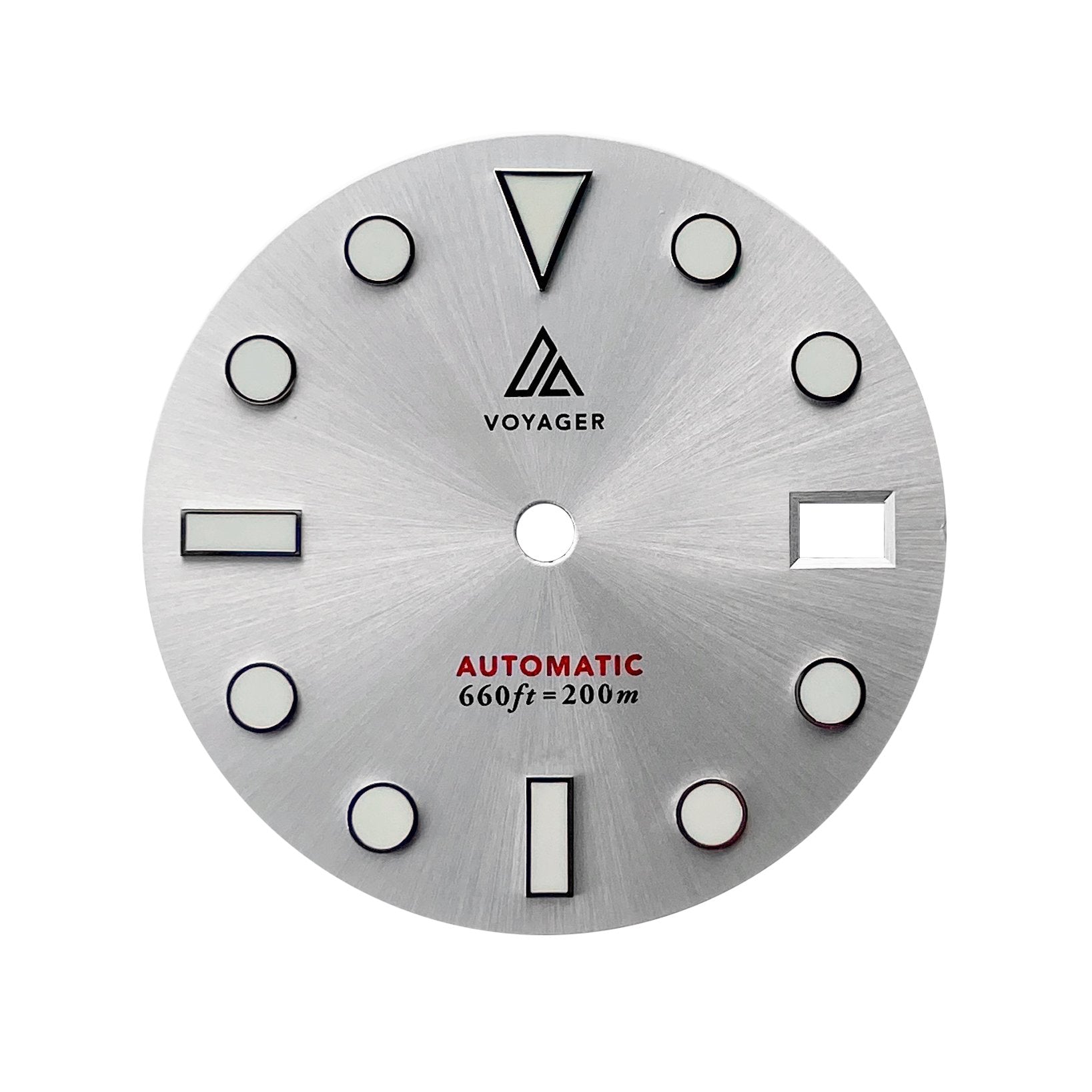 Dial Voyager Sunburst Silver Day Date Date No Date