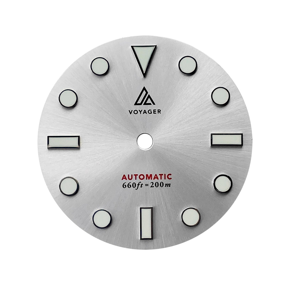 Dial - Voyager 2 - Sunburst Silver - Day Date / Date / No Date