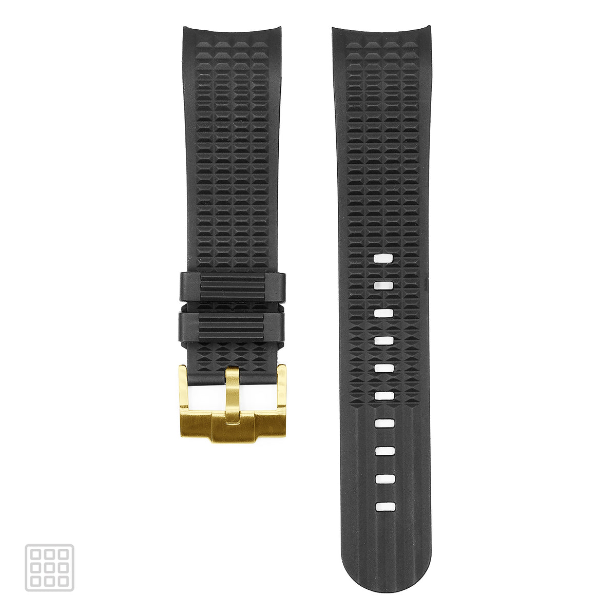 FKM Rubber Strap - SKX007/SRPD Waffle - Black