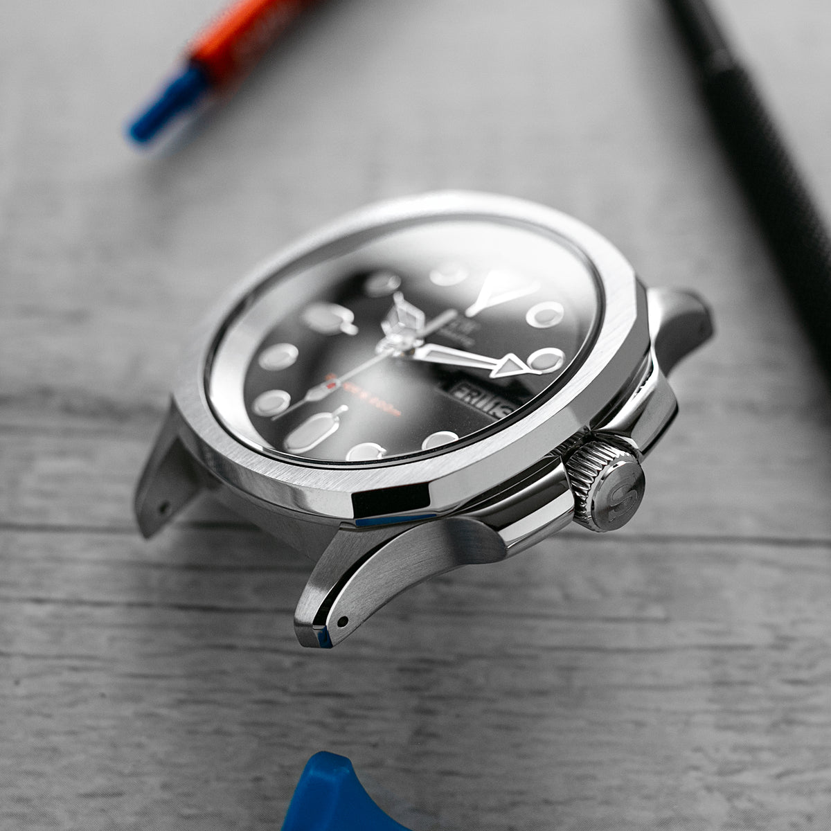 Case - SRPE NAUT. - Polished/Brushed Steel (With Case Back)