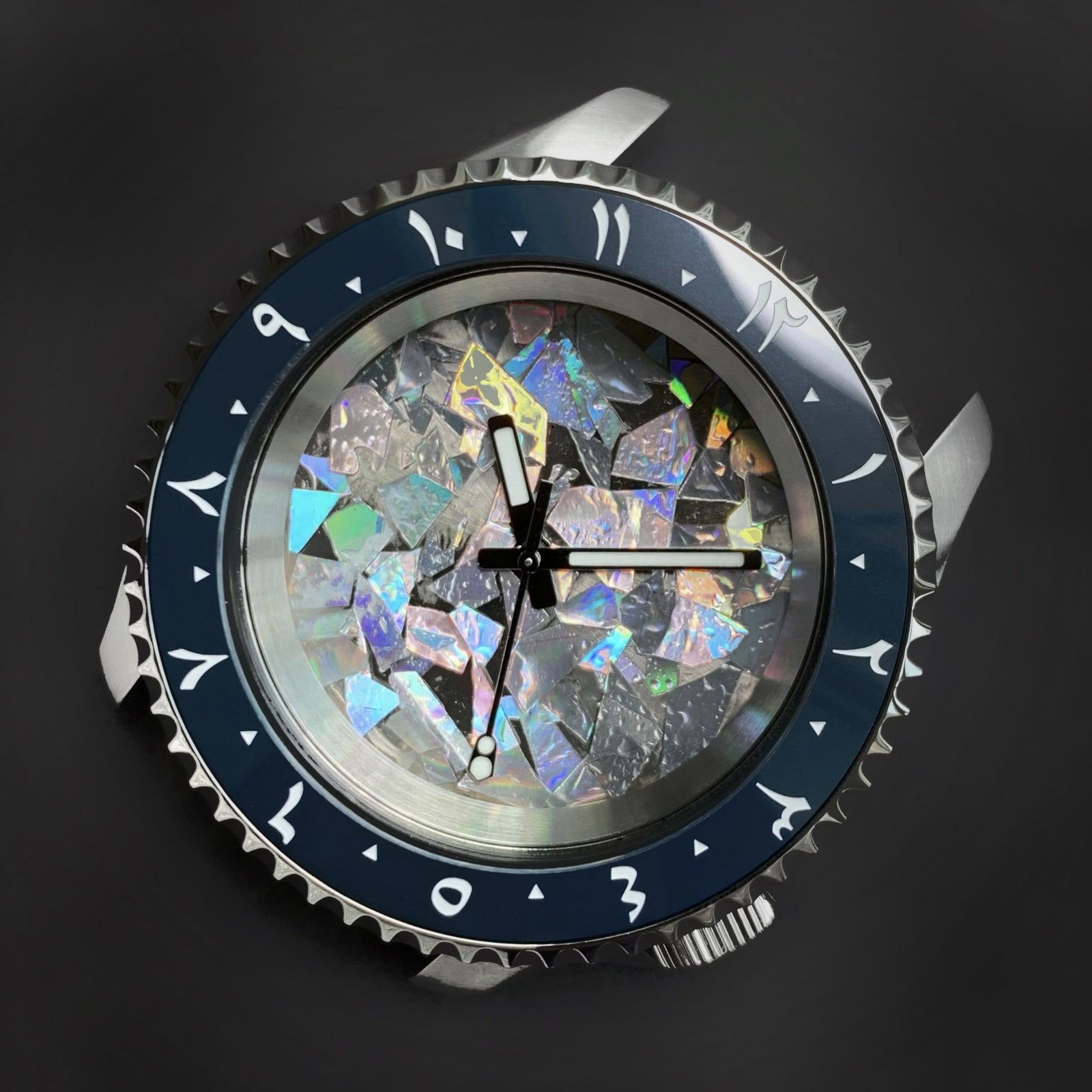 Ceramic Insert - 007 Arabic Dual Time Aegean Blue