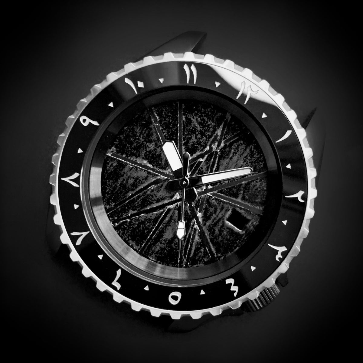 Ceramic Insert - 007 Arabic Dual Time Black