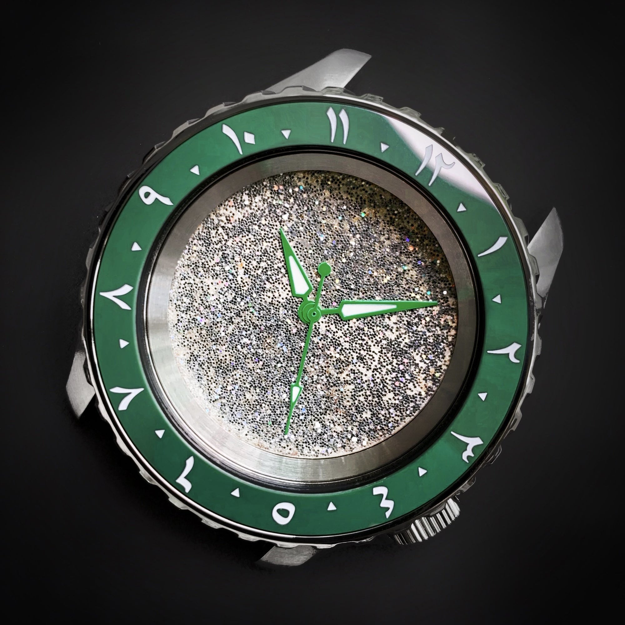 Ceramic Insert - 007 Arabic Dual Time Green
