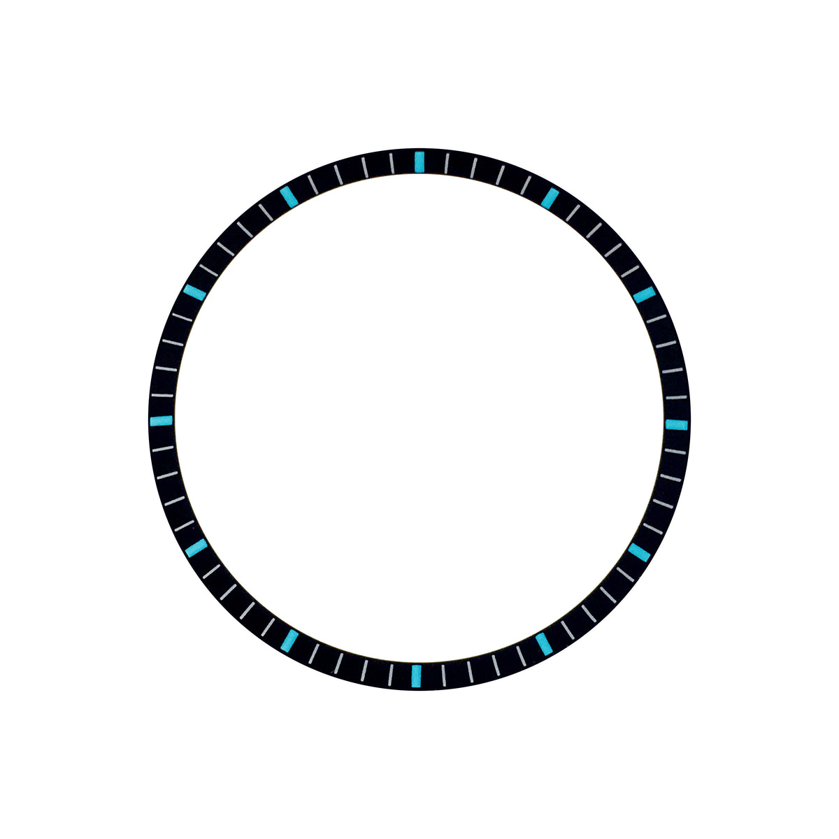 Chapter Ring - SKX007/SRPD - Matt Black w Markers (Turquoise)