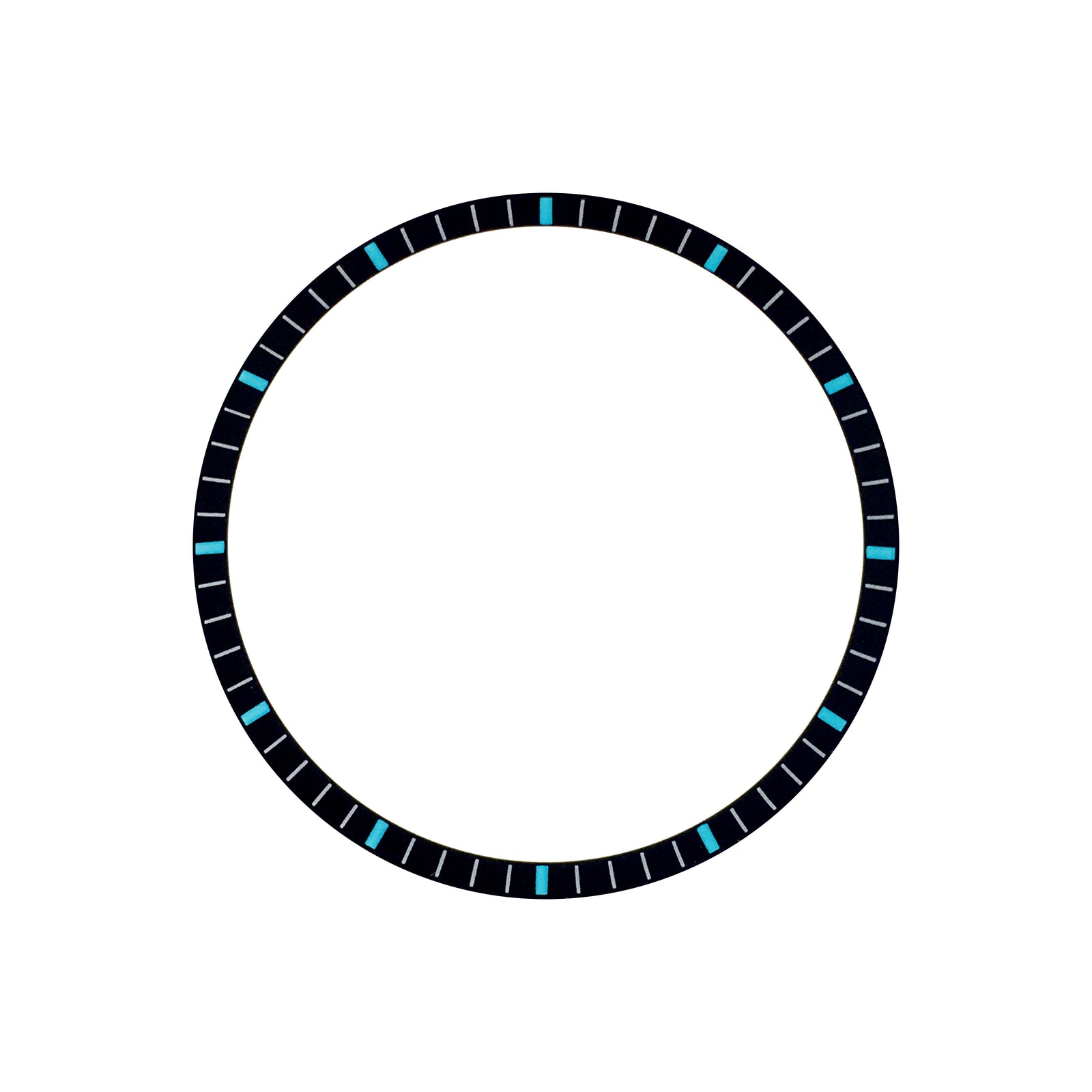 Chapter Ring - SKX007/SRPD - Matt Black w Markers (Turquoise)