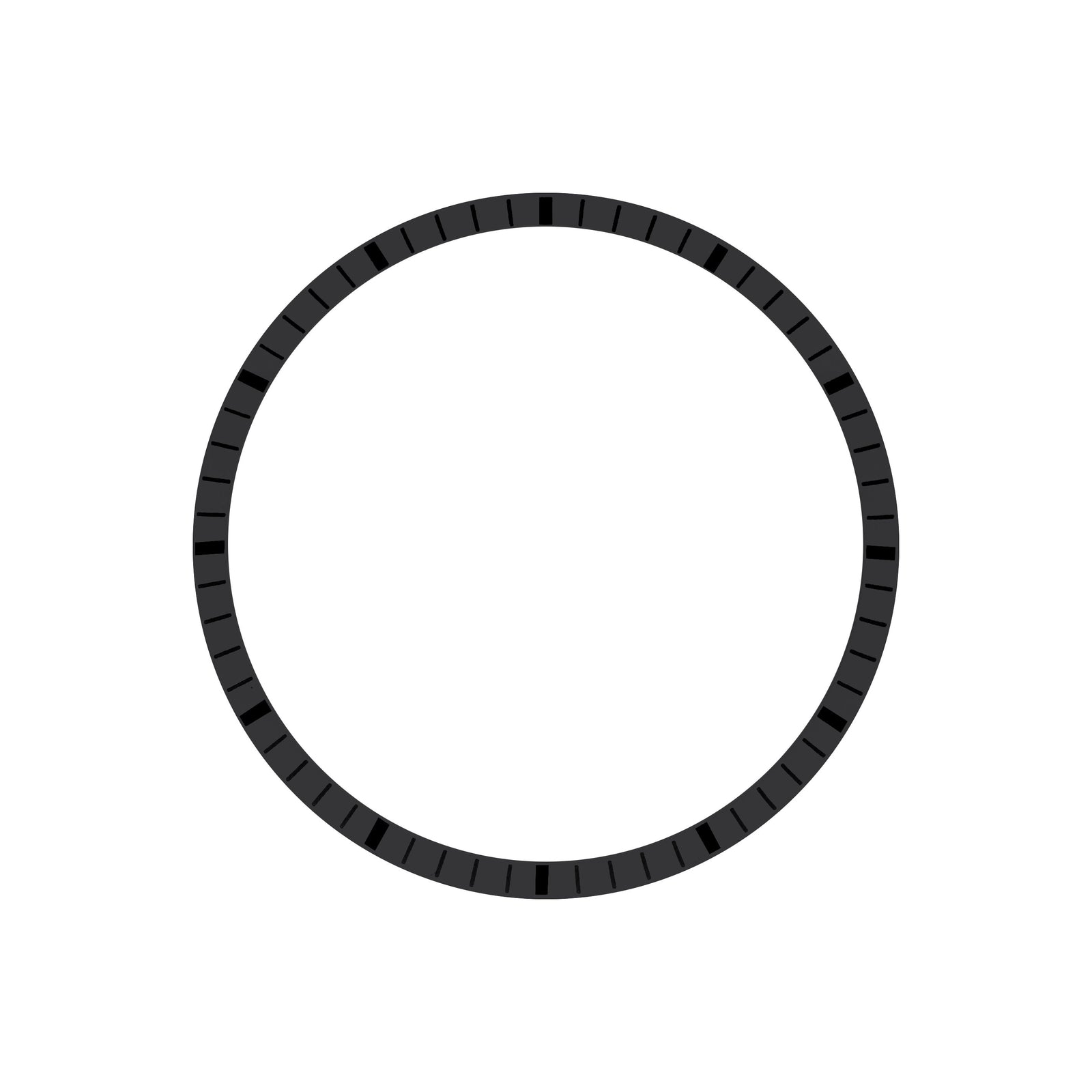 Chapter Ring - SKX007/SRPD - Matt Black w Markers (Black)