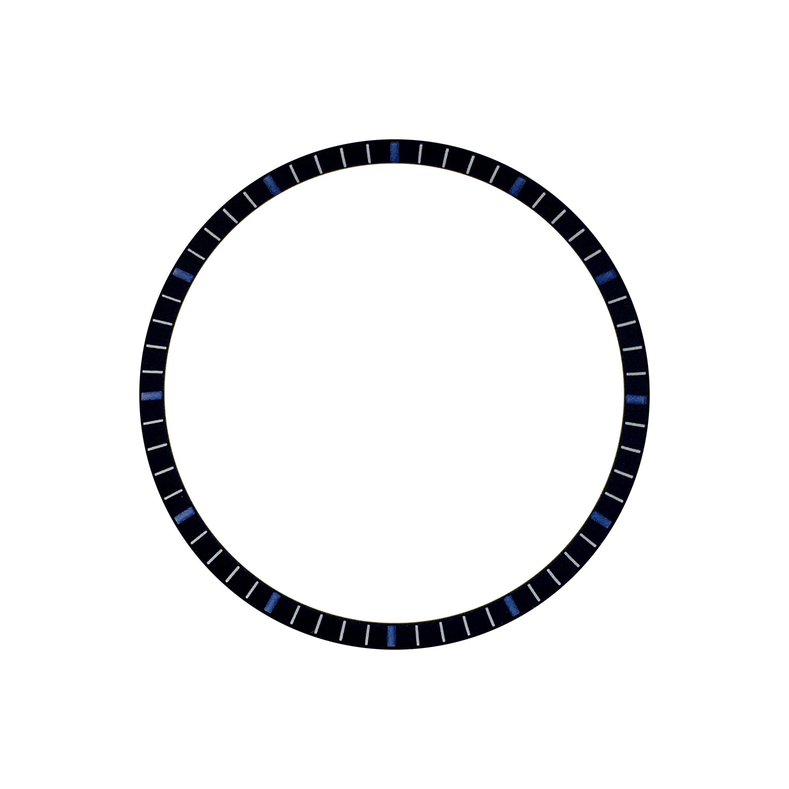 Chapter Ring - SKX007/SRPD - Matt Black w Markers (Blue)