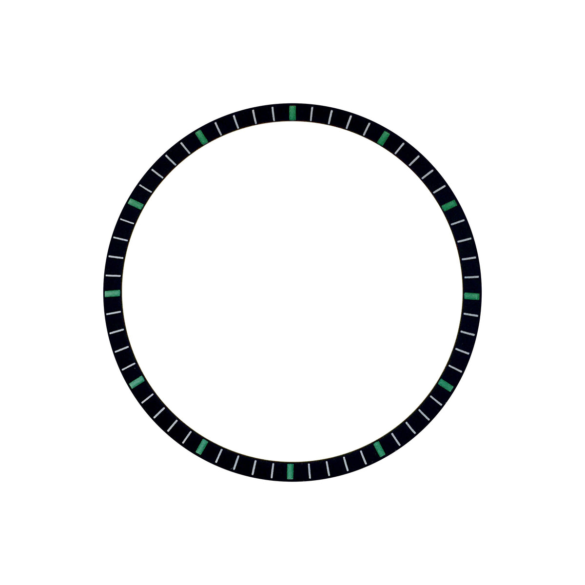 Chapter Ring - SKX007/SRPD - Matt Black w Markers (Green)