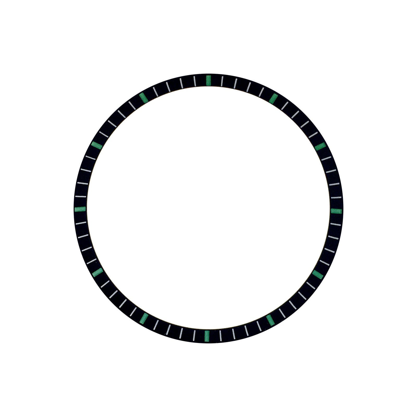 Chapter Ring - SKX007/SRPD - Matt Black w Markers (Green)