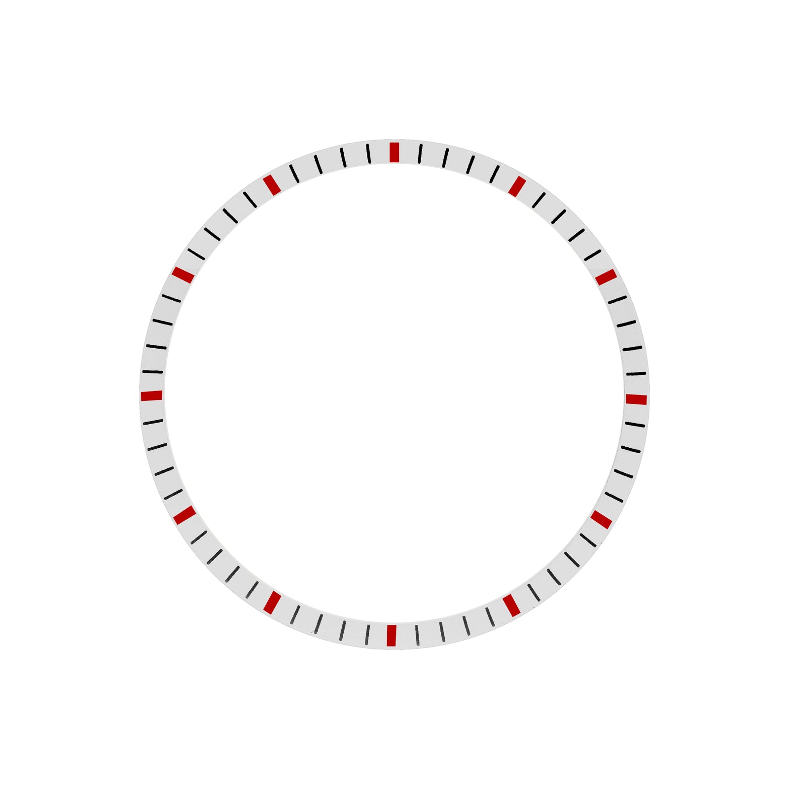 Chapter Ring - SKX007/SRPD - Matt Silver w Markers (Red)