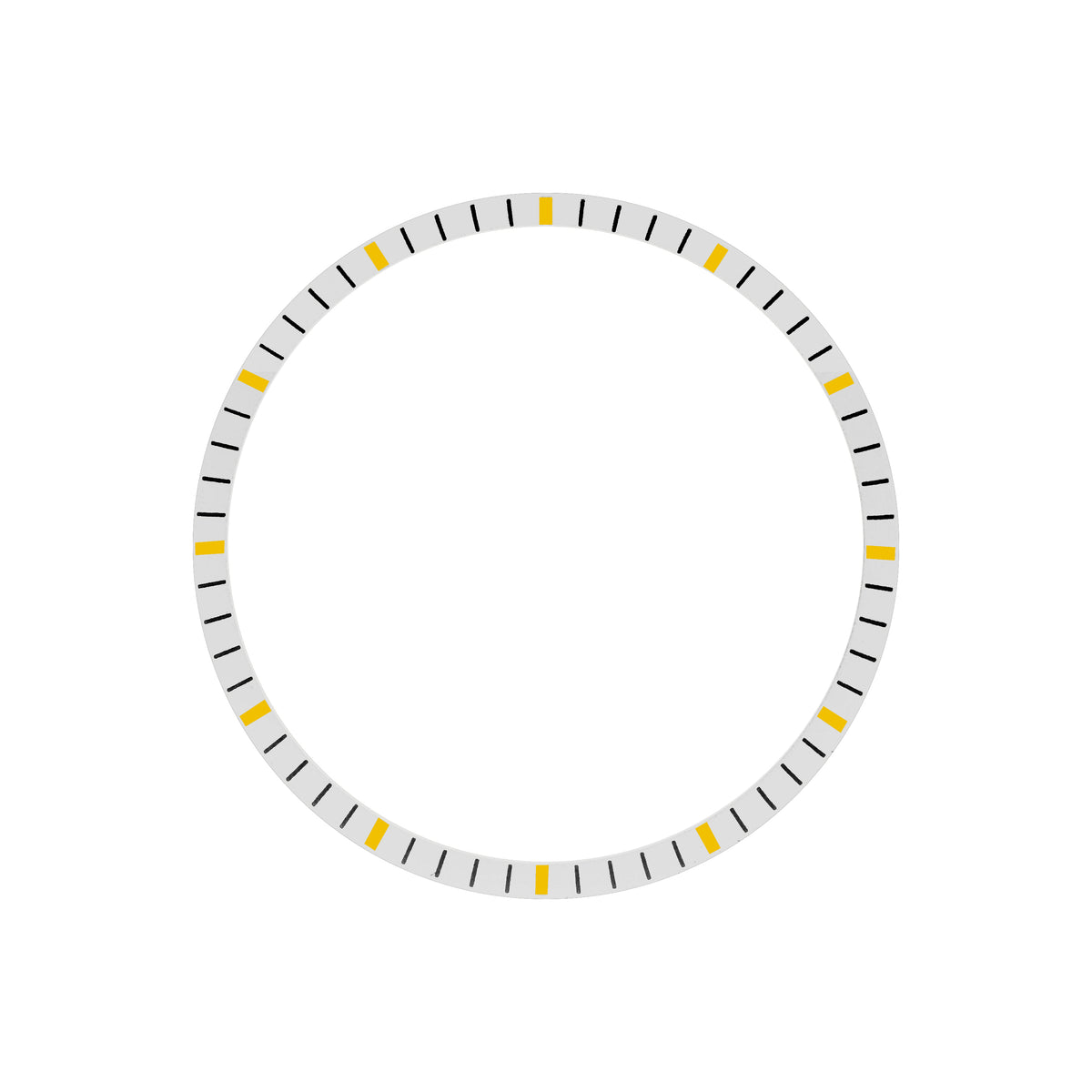 Chapter Ring - SKX007/SRPD - Matt Silver w Markers (Yellow)