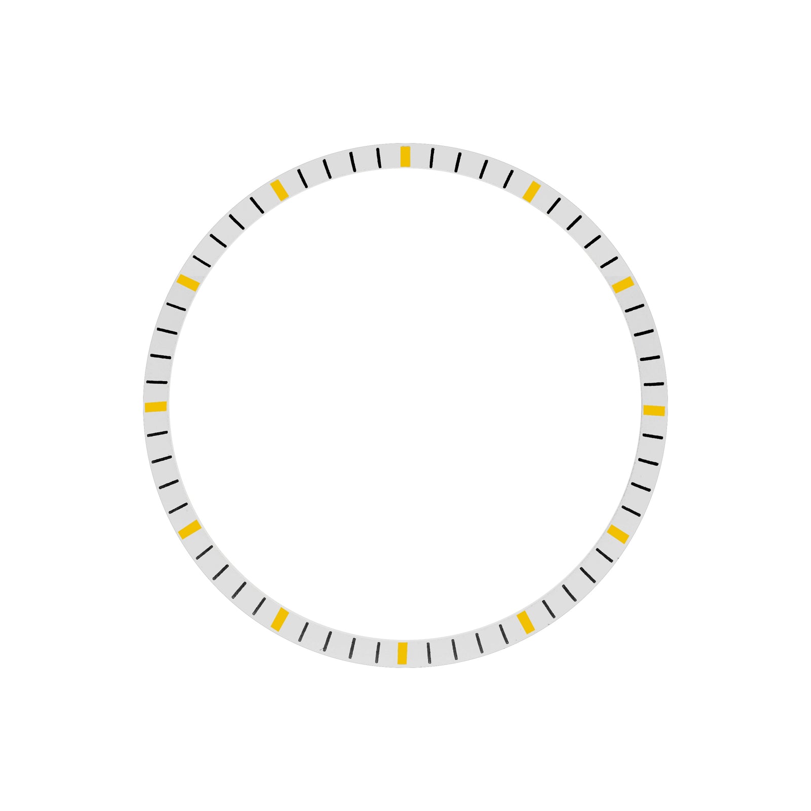 Chapter Ring - SKX007/SRPD - Matt Silver w Markers (Yellow)