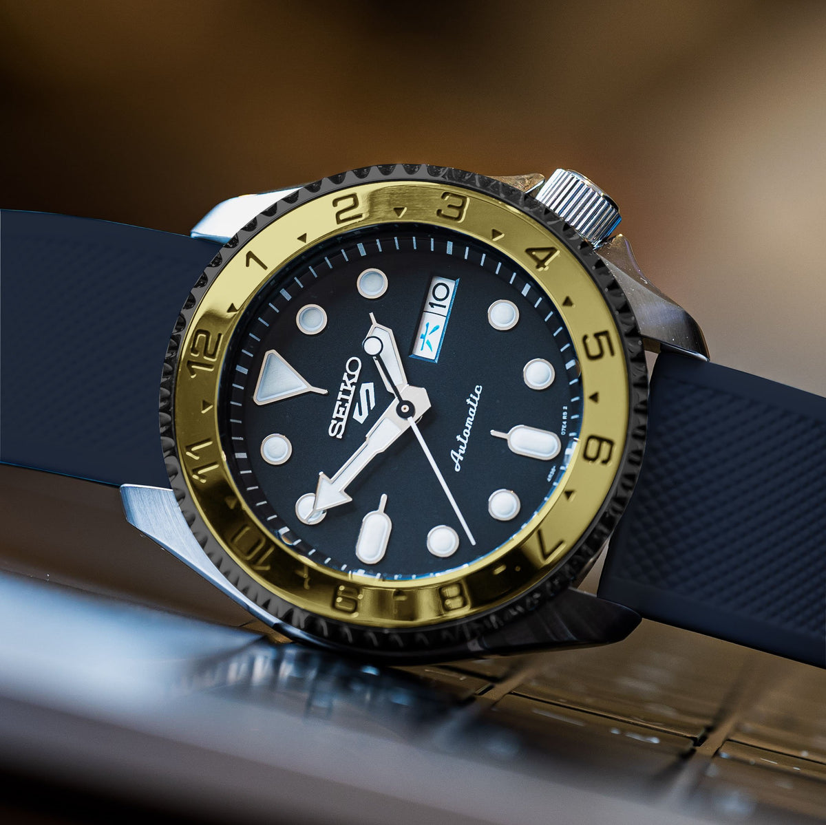 Steel Insert - 007 Dual Time - Polished Gold