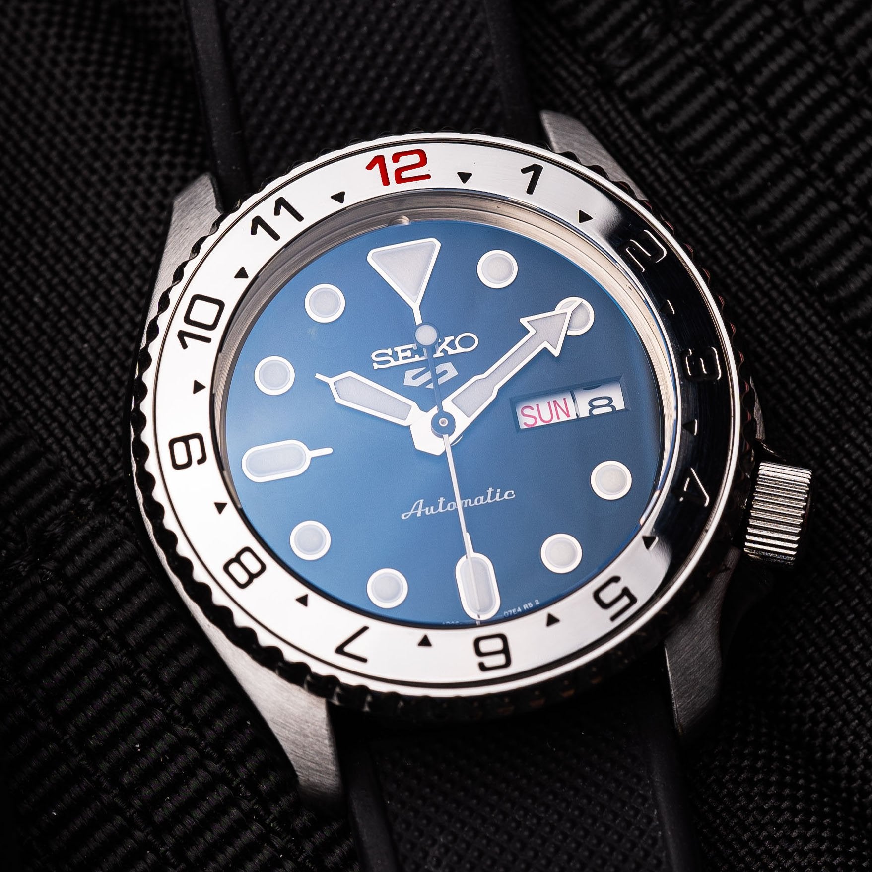 Steel Insert - 007 Dual Time - Polished Steel Red 