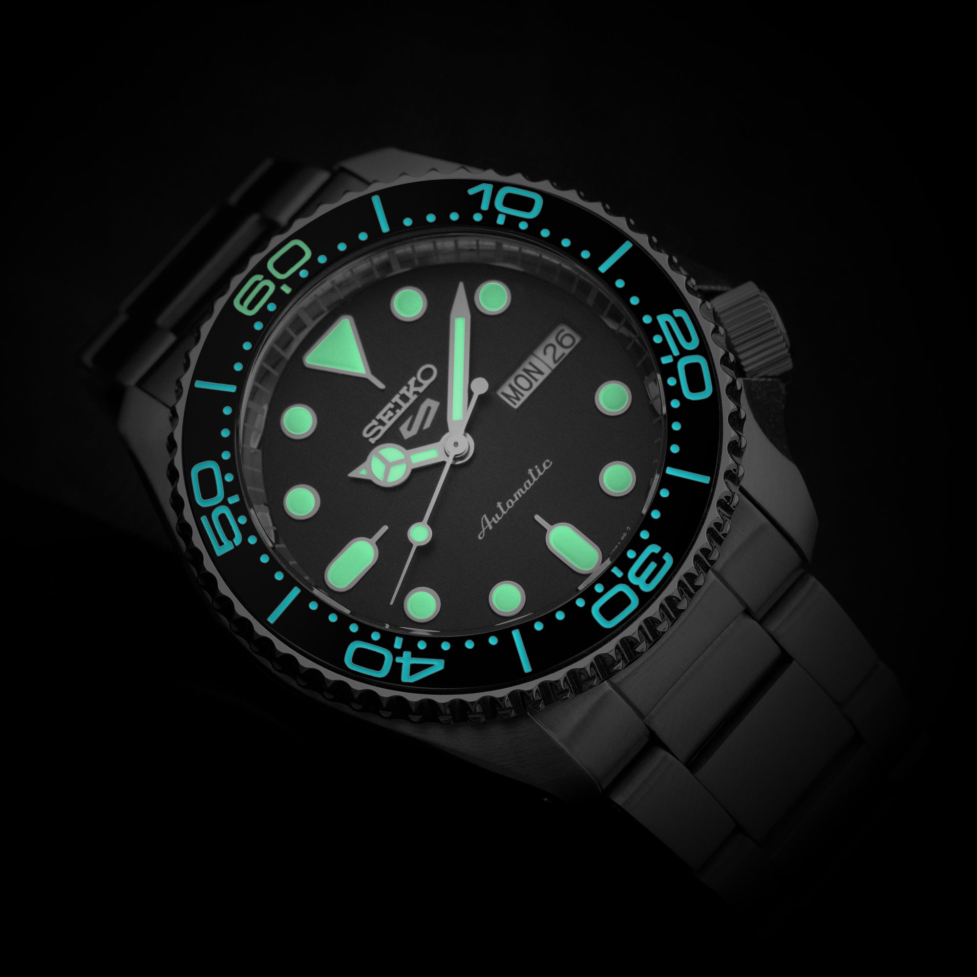 Ceramic Insert - 007 OSM60 Black - Luminous Aquaris - Green "60"