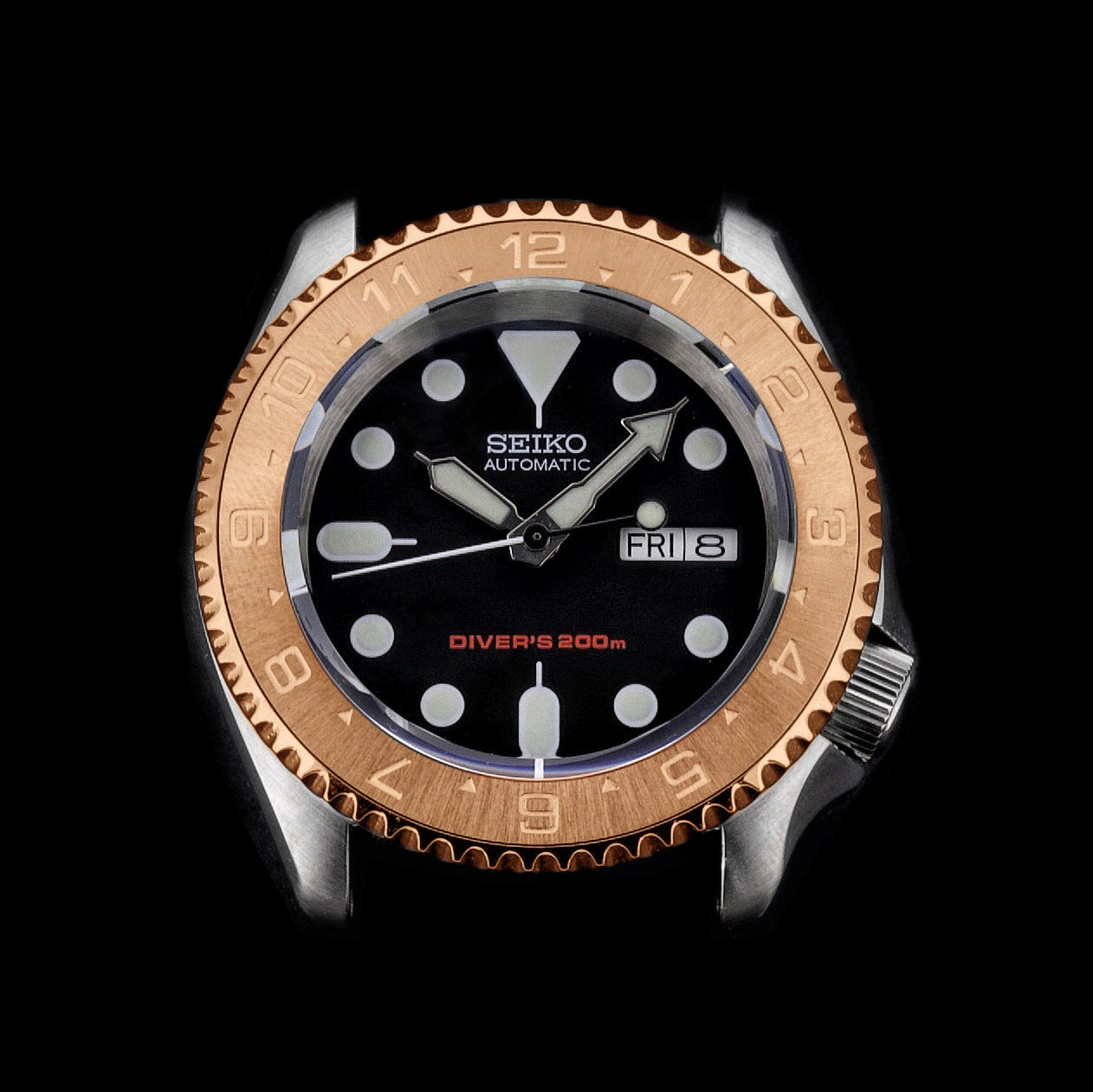 Steel Insert - 007 Dual Time - Brushed ROSA