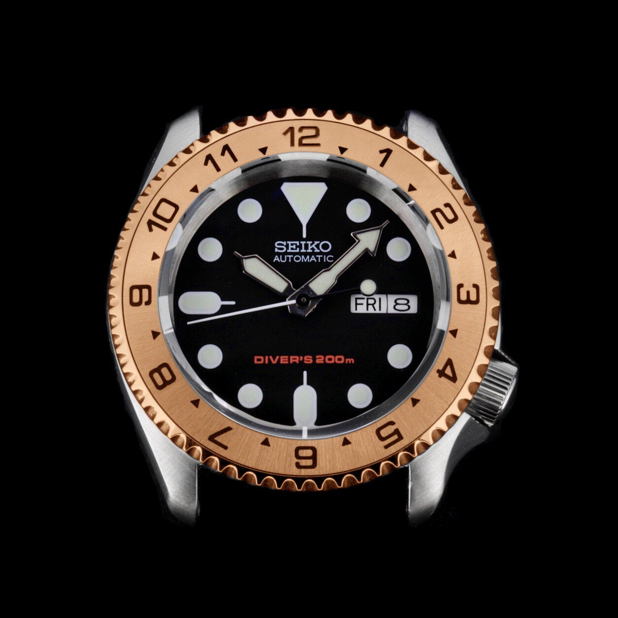 Steel Insert - 007 Dual Time - Brushed Rose Gold