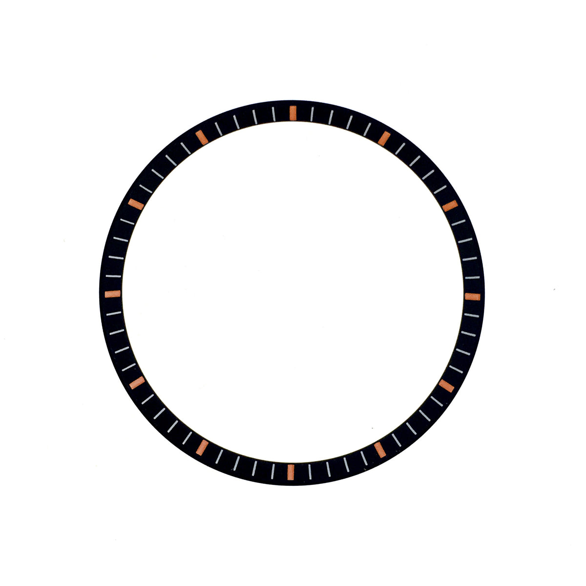 Chapter Ring - SKX007/SRPD - Matt Black w Markers (Orange)