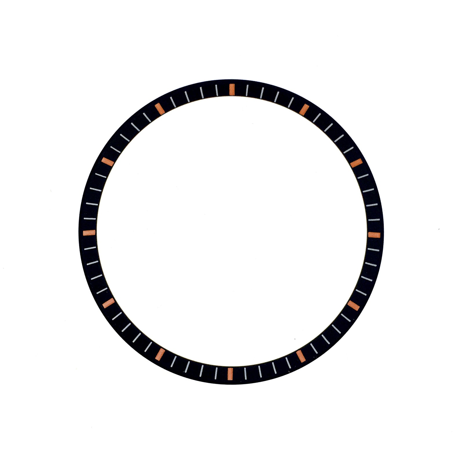Chapter Ring - SKX007/SRPD - Matt Black w Markers (Orange)