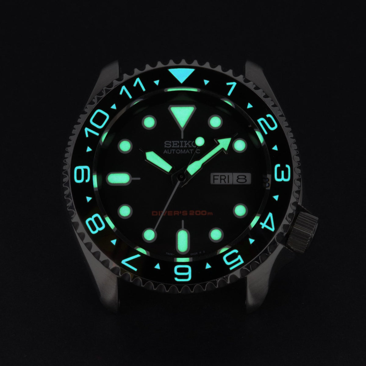 Ceramic Insert - 007 Dual Time Black - Luminous Aquaris