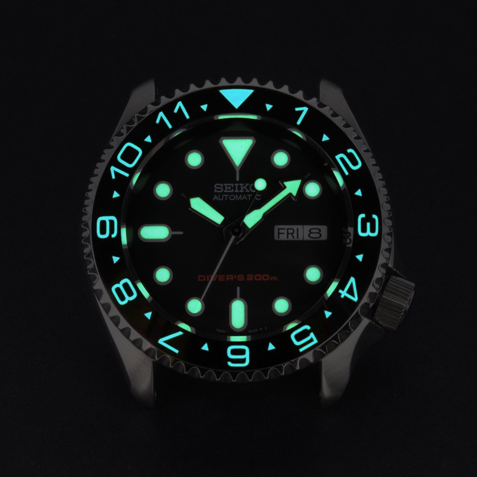 Ceramic Insert - 007 Dual Time Black - Luminous Aquaris
