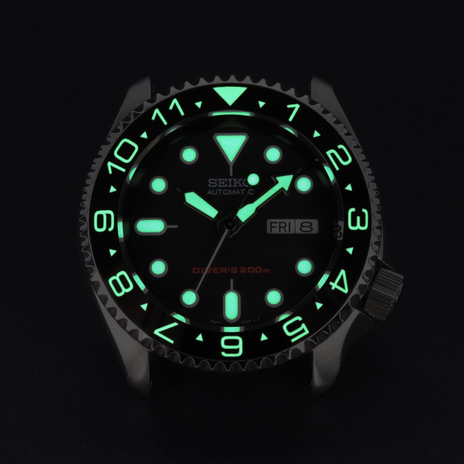 Ceramic Insert - 007 Dual Time Black - Luminous Green
