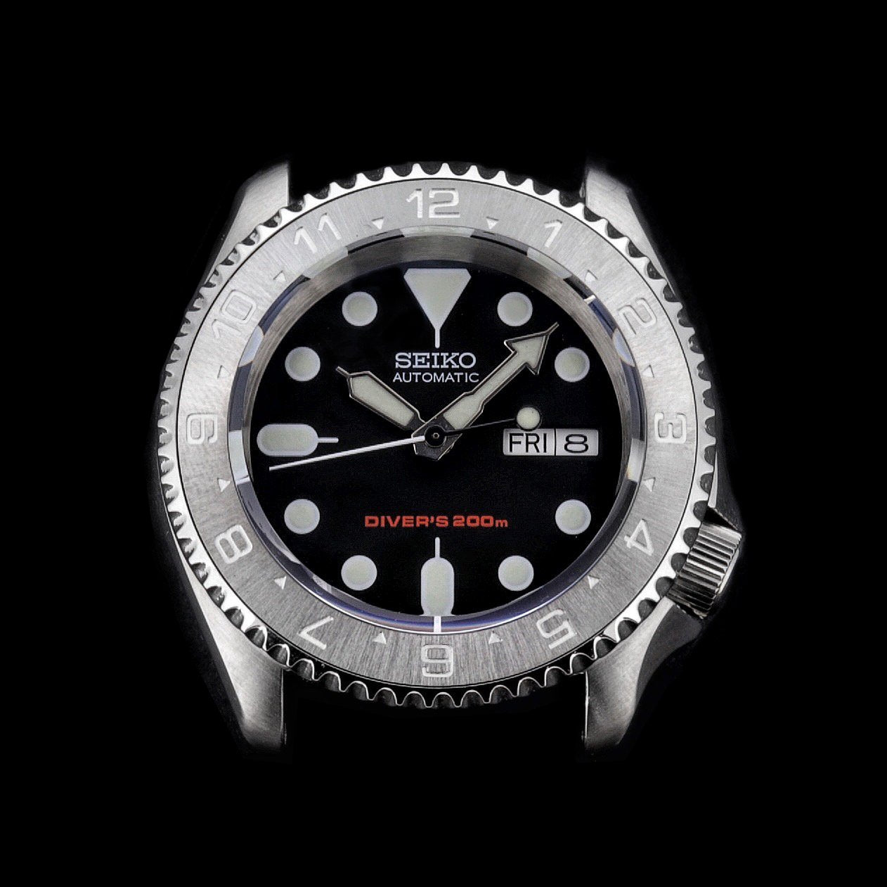 Steel Insert - 007 Dual Time - Brushed ICE - DLW WATCHES