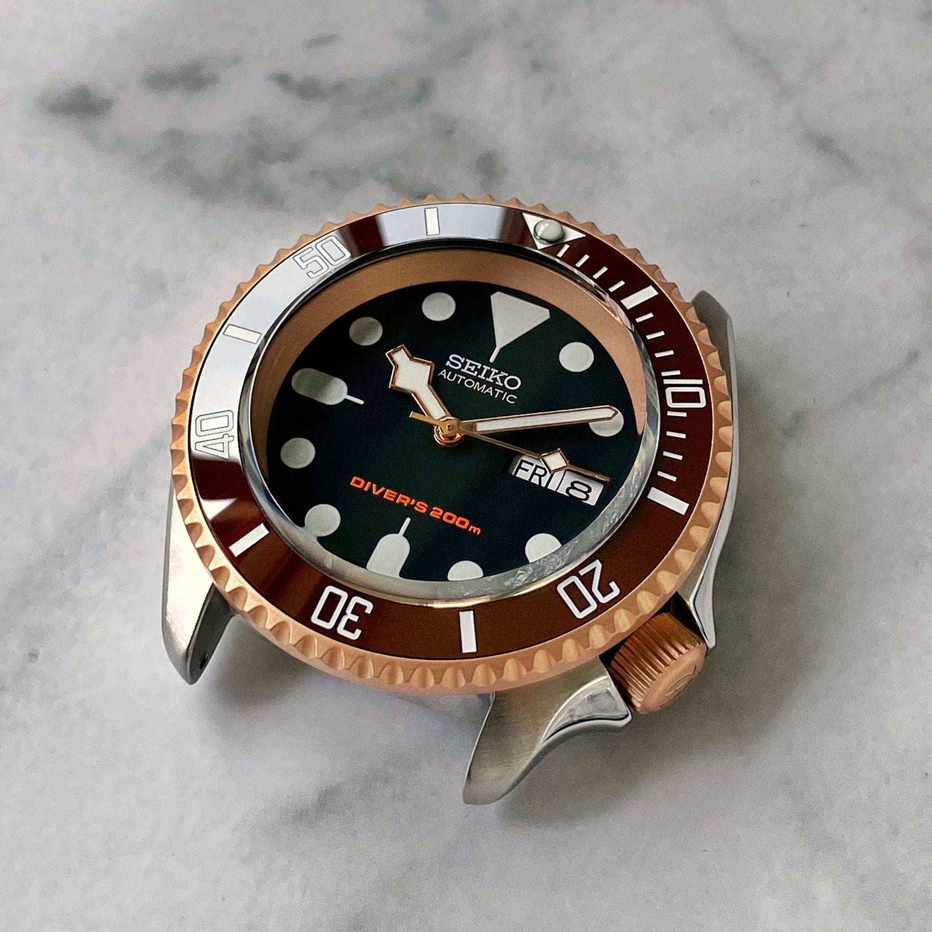 Chapter Ring SKX007/SRPD Bead Blasted Rose Gold DLW WATCHES