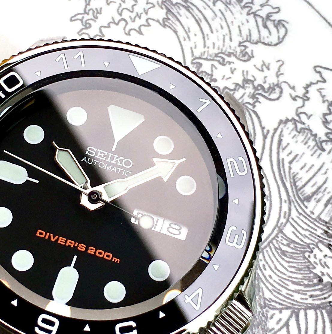 Ceramic Insert - SKX Dual Time Black