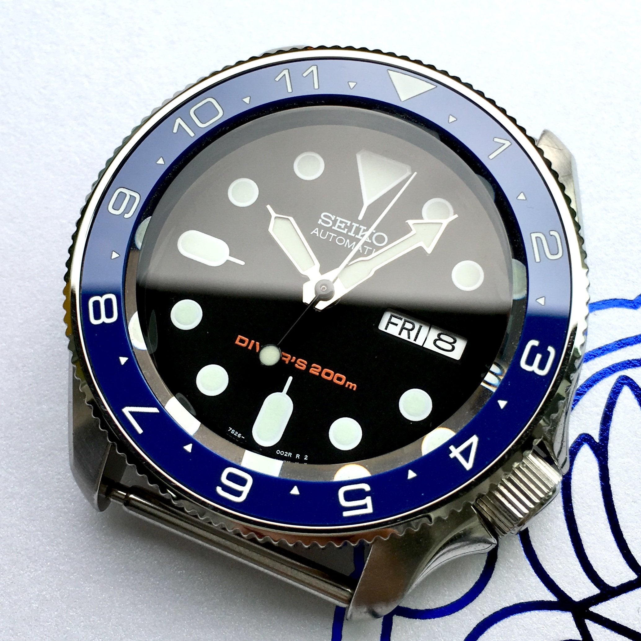 Ceramic Insert - SKX Dual Time Blue - DLW WATCHES