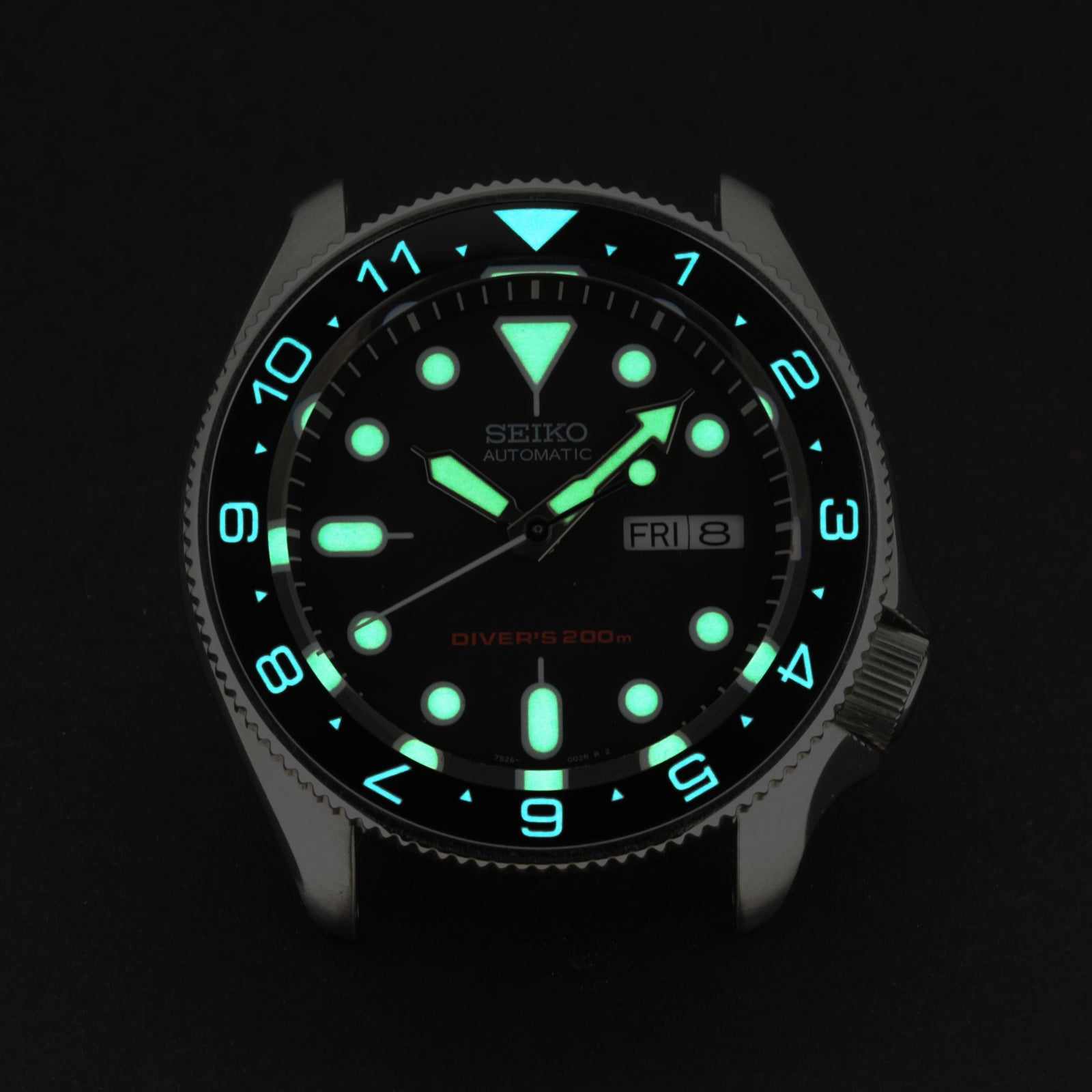 Ceramic Insert - SKX Dual Time Black - Luminous Aquaris