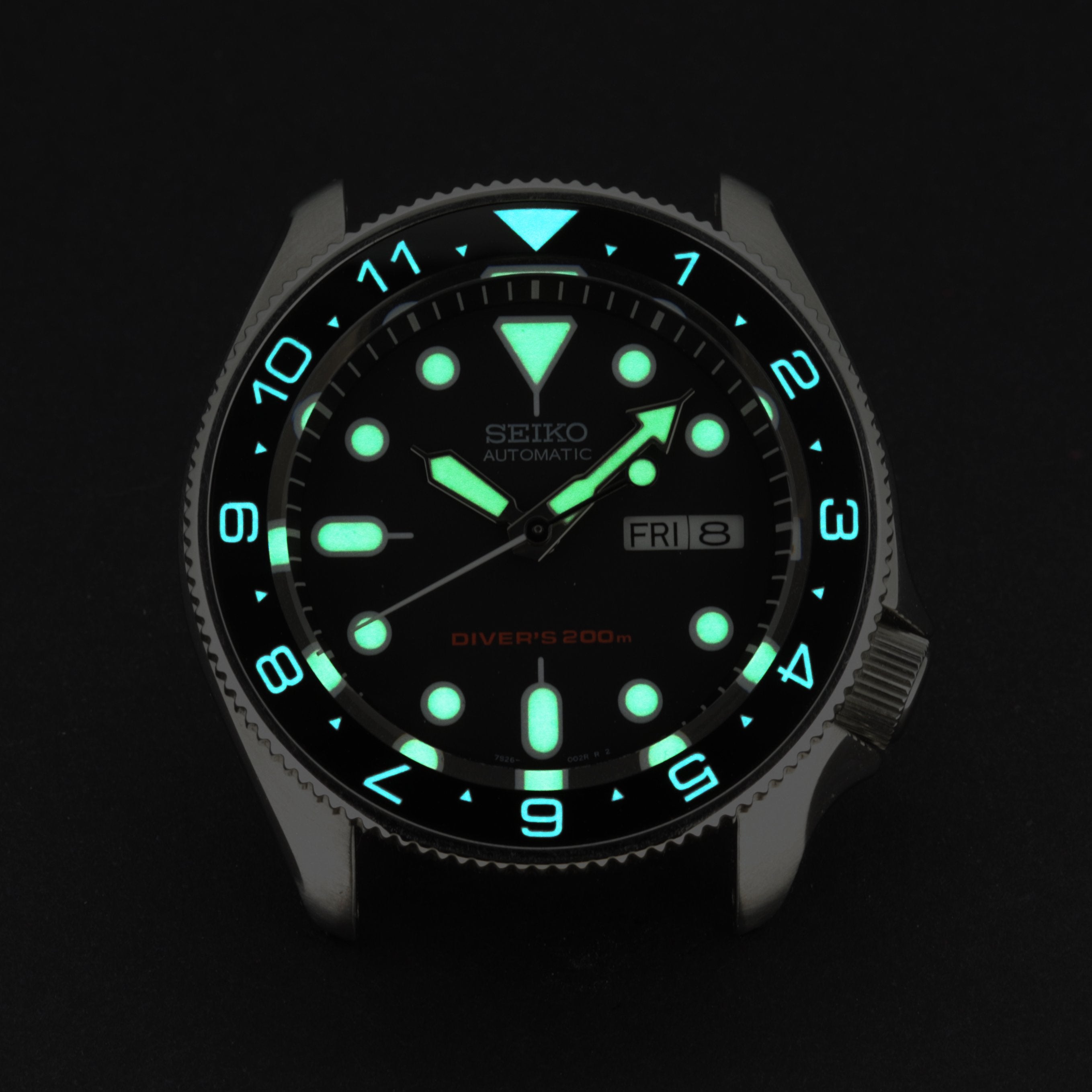 Ceramic Insert - SKX Dual Time Black - Luminous Aquaris - DLW WATCHES