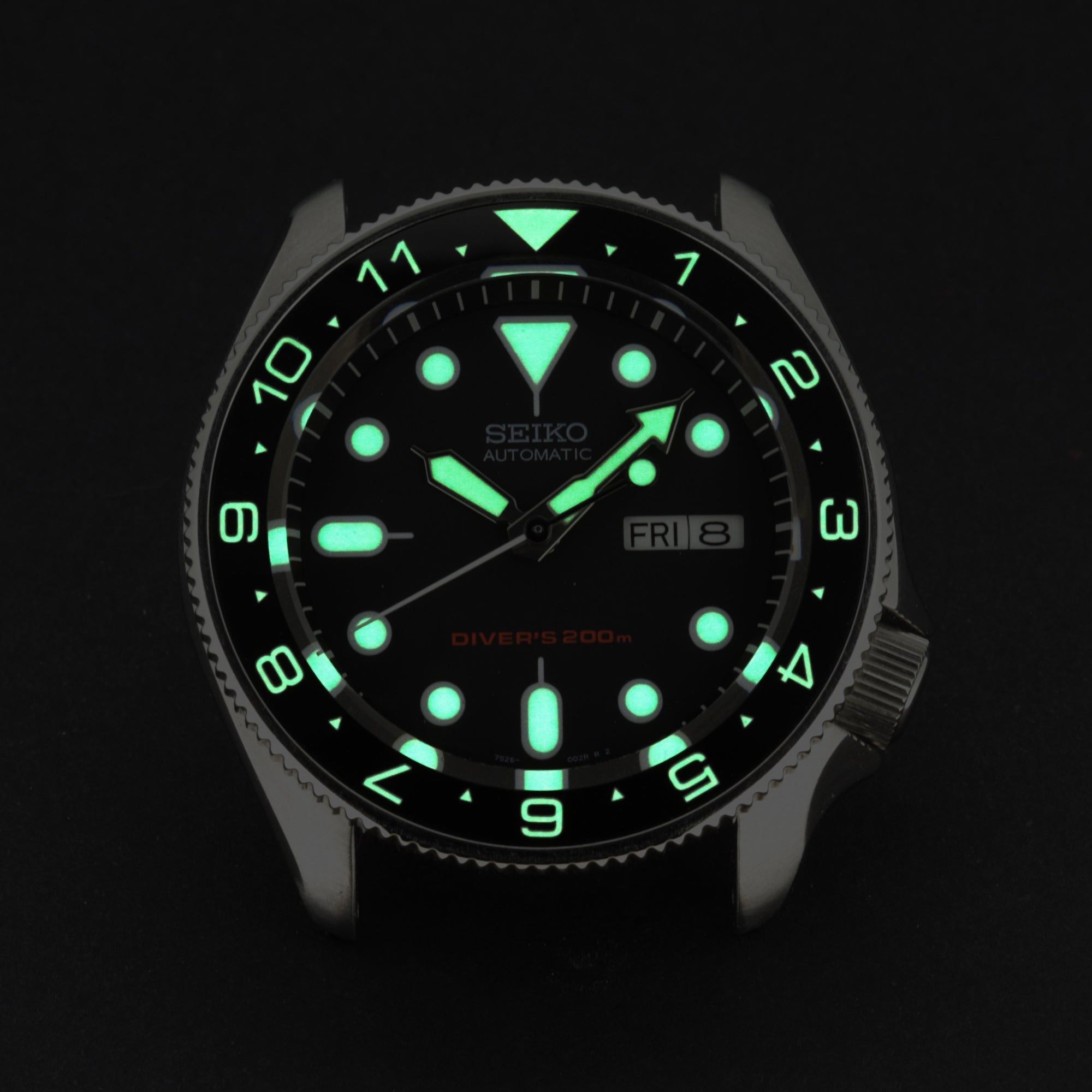 Ceramic Insert - SKX Dual Time Black - Luminous Green