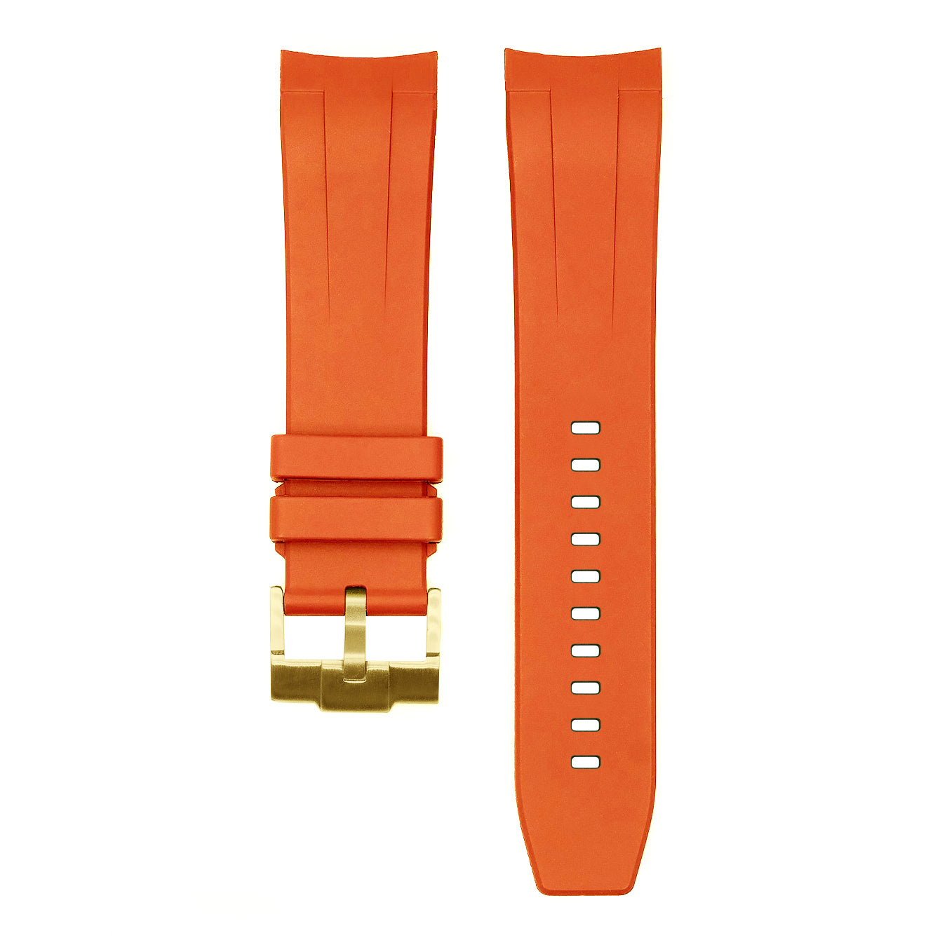 FKM Rubber Strap - SKX007/SRPD Classic - Orange - Gold Buckle
