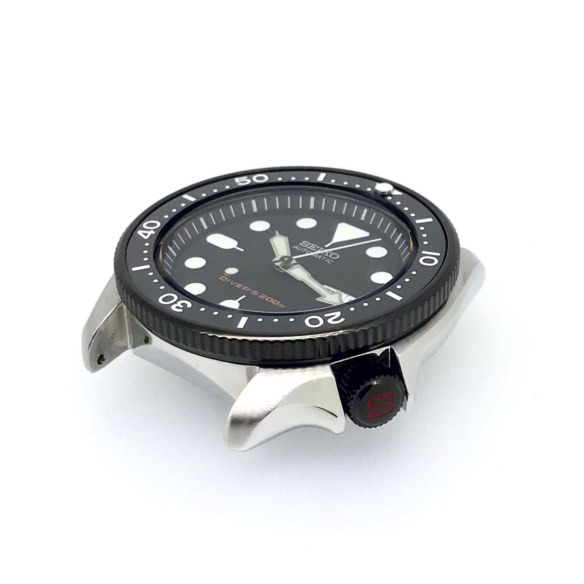 Crown - SKX007 - Polished PVD Black - Red &quot;S&quot;