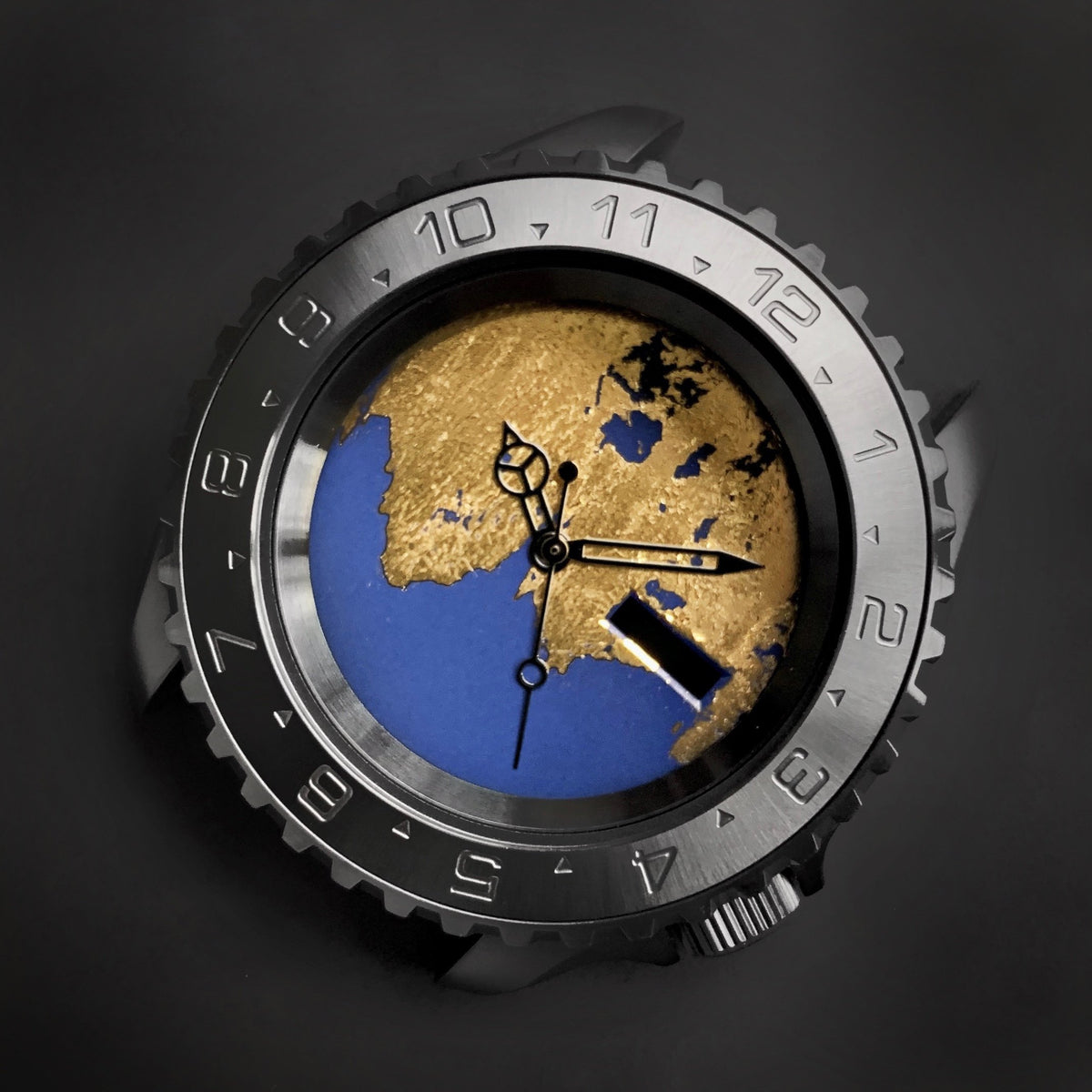 Steel Insert - 007 Dual Time - Brushed Gun Metal