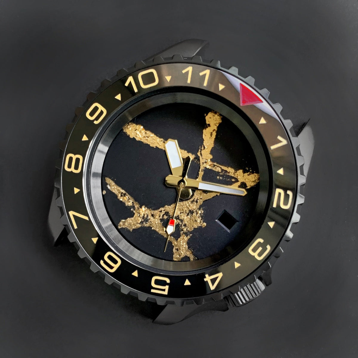 Ceramic Insert - 007 Dual Time Red T Black X Gold