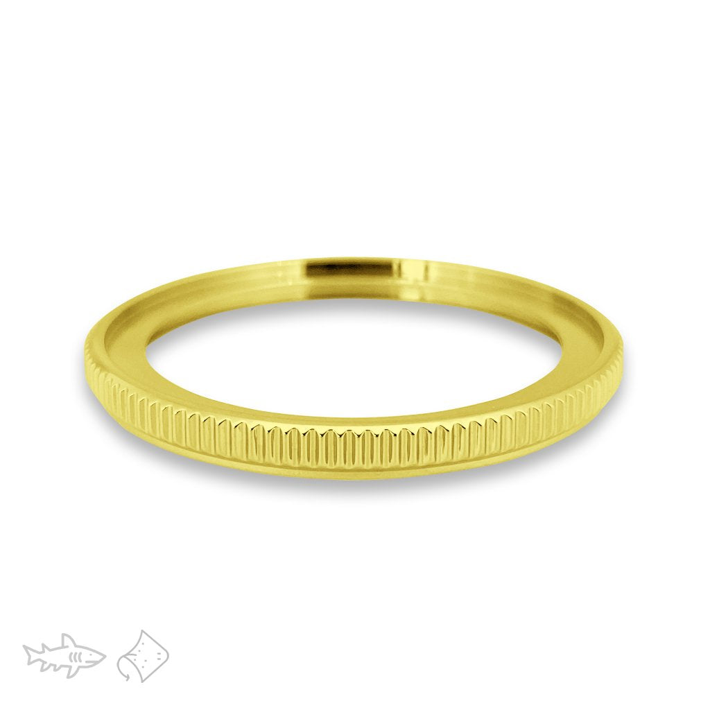 Bezel Mako Ray (1 2) Coin Edge Polished PVD Gold DLW WATCHES
